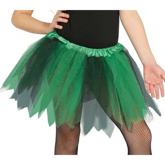 Zöld-fekete Boszorkány Tütü Szoknya Lányoknak Halloweenre, 30 cm