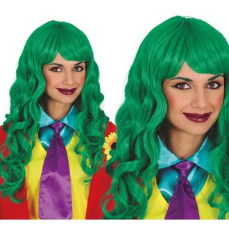 Zöld Hullámos Frufrus Női Paróka Joker Jelmezhez Halloweenre