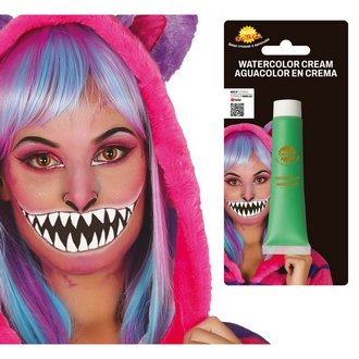 Zöld Víztartalmú Arcfesték Tubus Halloweenre, 20 ml