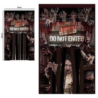 Zombi Támadás Ajtófüggöny Halloweenre, 145x240 cm