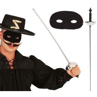 Zorro Maszk és Kard Szett Férfiaknak, 63 cm